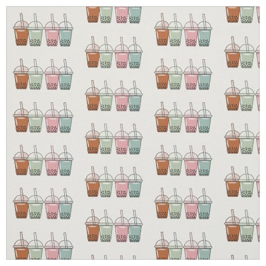 Afbeelding van de cartoon van bubbelthee stof (Swatch)