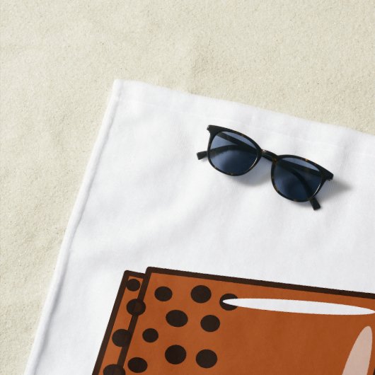 Afbeelding van de cartoon van bubbelthee strandlaken (In situ)