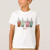 Afbeelding van de cartoon van bubbelthee t-shirt (Voorkant)