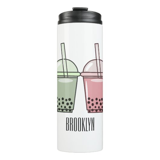 Afbeelding van de cartoon van bubbelthee thermosbeker (Voorkant)