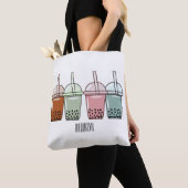 Afbeelding van de cartoon van bubbelthee tote bag (Dichtbij)
