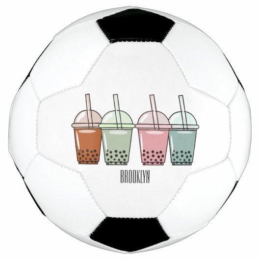 Afbeelding van de cartoon van bubbelthee voetbal (Voorkant)