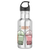 Afbeelding van de cartoon van bubbelthee waterfles  (Voorkant)