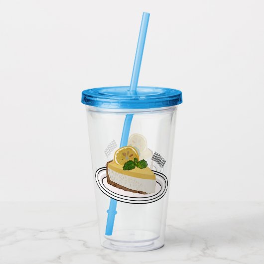 Afbeelding van de cartoon van de citroenkaasmakeri acryl drinkbeker (Achterkant)