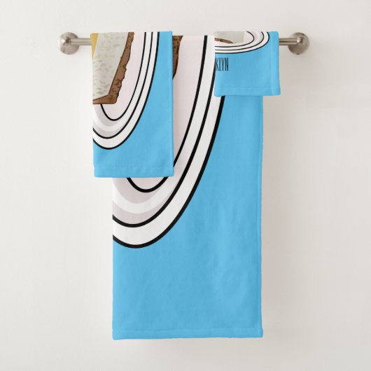 Afbeelding van de cartoon van de citroenkaasmakeri bad handdoek (Insitu)