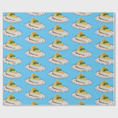 Afbeelding van de cartoon van de citroenkaasmakeri cadeaupapier (Vlak)