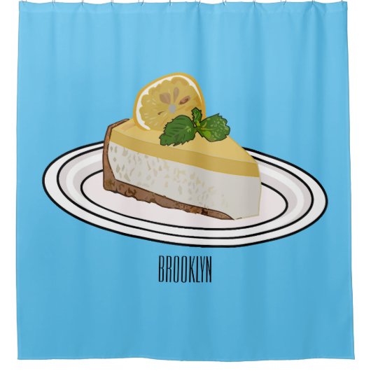Afbeelding van de cartoon van de citroenkaasmakeri douchegordijn (Voorkant)