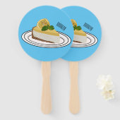 Afbeelding van de cartoon van de citroenkaasmakeri handwaaier (Voorkant en achterkant)