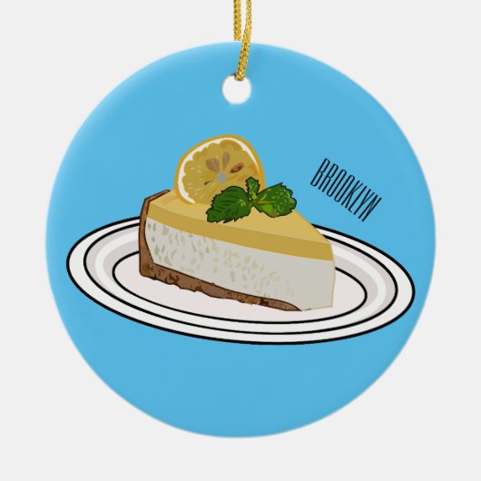 Afbeelding van de cartoon van de citroenkaasmakeri keramisch ornament (Voorkant)