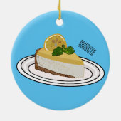 Afbeelding van de cartoon van de citroenkaasmakeri keramisch ornament (Achterkant)