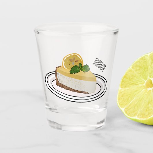 Afbeelding van de cartoon van de citroenkaasmakeri shot glas (Voorkant)