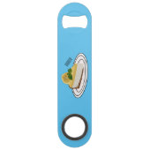 Afbeelding van de cartoon van de citroenkaasmakeri speed flessenopener (Achterkant)