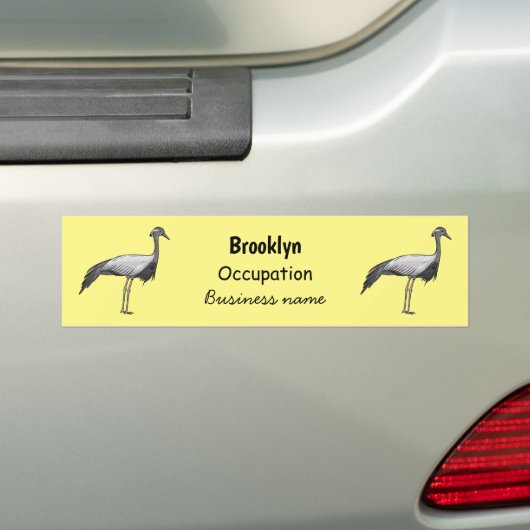 Afbeelding van de cartoon van de demoiselle kraanv bumpersticker (Op auto)