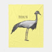 Afbeelding van de cartoon van de demoiselle kraanv fleece deken (Voorkant)