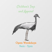 Afbeelding van de cartoon van de demoiselle kraanv raamsticker (Vel)