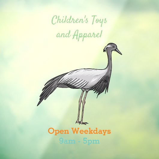 Afbeelding van de cartoon van de demoiselle kraanv raamsticker (Vel 3)