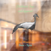 Afbeelding van de cartoon van de demoiselle kraanv raamsticker (Vel 2)