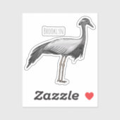 Afbeelding van de cartoon van de demoiselle kraanv sticker (Vel)