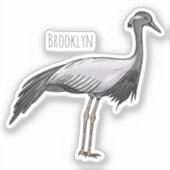 Afbeelding van de cartoon van de demoiselle kraanv sticker (Voorkant)