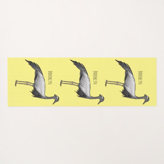 Afbeelding van de cartoon van de demoiselle kraanv yogamat (Achterkant (horizontaal))