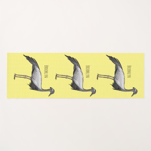 Afbeelding van de cartoon van de demoiselle kraanv yogamat (Voorkant (horizontaal))