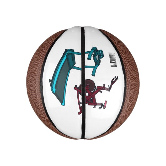 Afbeelding van de cartoon van de draaikolk en de d basketbal (Verticaal)