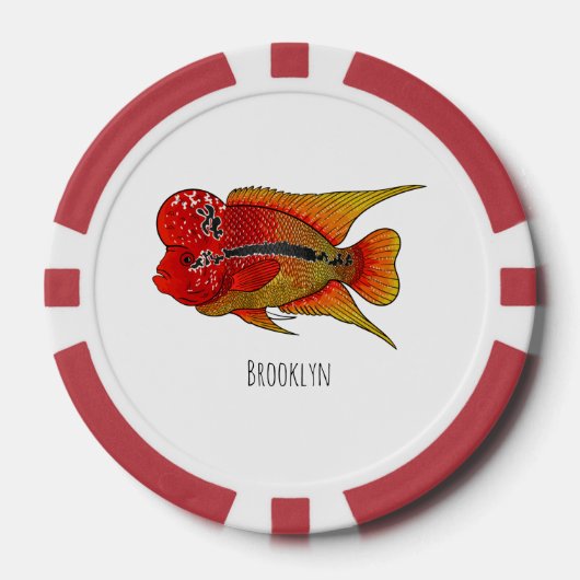 Afbeelding van de cartoon van de drijvende beug poker chips (Voorkant)
