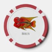 Afbeelding van de cartoon van de drijvende beug poker chips (Achterkant)