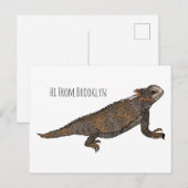 Afbeelding van de cartoon van de hagedis van de ro briefkaart (Voorkant / Achterkant)