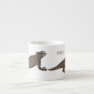 Afbeelding van de cartoon van de hagedis van de ro espresso kop