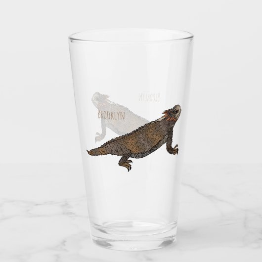 Afbeelding van de cartoon van de hagedis van de ro glas (Voorkant)