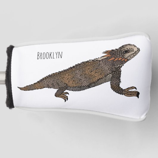 Afbeelding van de cartoon van de hagedis van de ro golfheadcover (Voorkant)