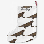 Afbeelding van de cartoon van de hagedis van de ro kleine kerstsok (Achterkant)