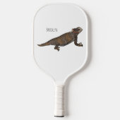 Afbeelding van de cartoon van de hagedis van de ro pickleball paddle (Achterkant)