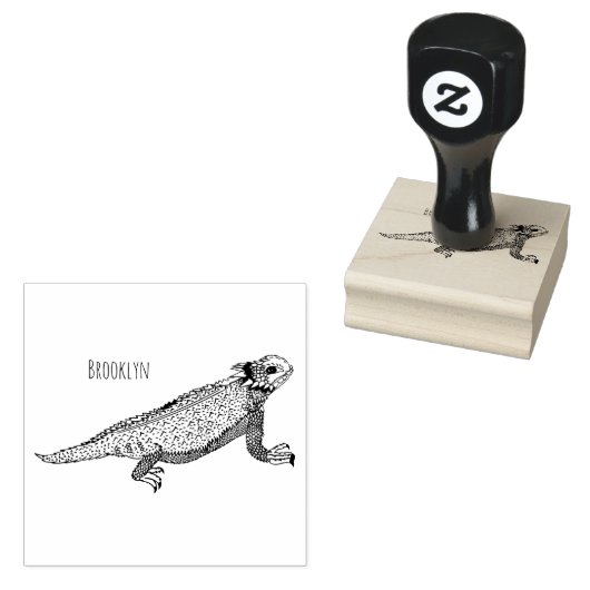 Afbeelding van de cartoon van de hagedis van de ro rubberstempel (Gestempeld)