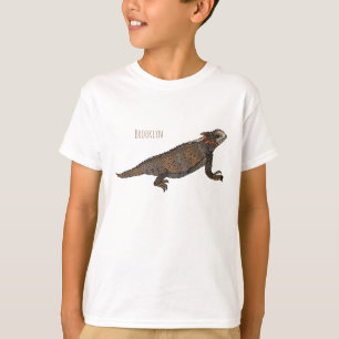 Afbeelding van de cartoon van de hagedis van de ro t-shirt
