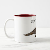 Afbeelding van de cartoon van de hagedis van de ro tweekleurige koffiemok (Links)