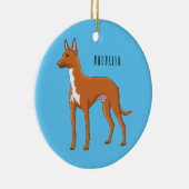 Afbeelding van de cartoon van de hond van de Farao Keramisch Ornament (Rechts)