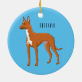 Afbeelding van de cartoon van de hond van de Farao Keramisch Ornament (Achterkant)