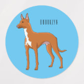 Afbeelding van de cartoon van de hond van de Farao Labels (Design 1)
