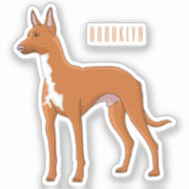 Afbeelding van de cartoon van de hond van de Farao Sticker (Voorkant)