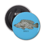 Afbeelding van de cartoon van de Humpback grouper Button Flesopener (Voorkant)