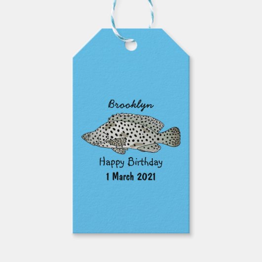 Afbeelding van de cartoon van de Humpback grouper Cadeaulabel (Voorkant)