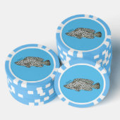 Afbeelding van de cartoon van de Humpback grouper Poker Chips (Opstapeling)