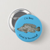Afbeelding van de cartoon van de Humpback grouper Ronde Button 5,7 Cm (Voorkant /achterkant)