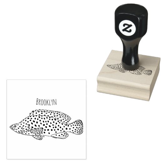 Afbeelding van de cartoon van de Humpback grouper Rubberstempel (Gestempeld)
