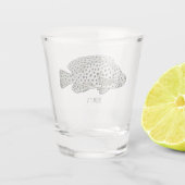 Afbeelding van de cartoon van de Humpback grouper Shot Glas (Achterkant)