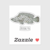 Afbeelding van de cartoon van de Humpback grouper Sticker (Vel)