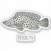 Afbeelding van de cartoon van de Humpback grouper Sticker (Voorkant)