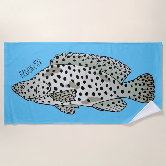 Afbeelding van de cartoon van de Humpback grouper Strandlaken (Voorkant)